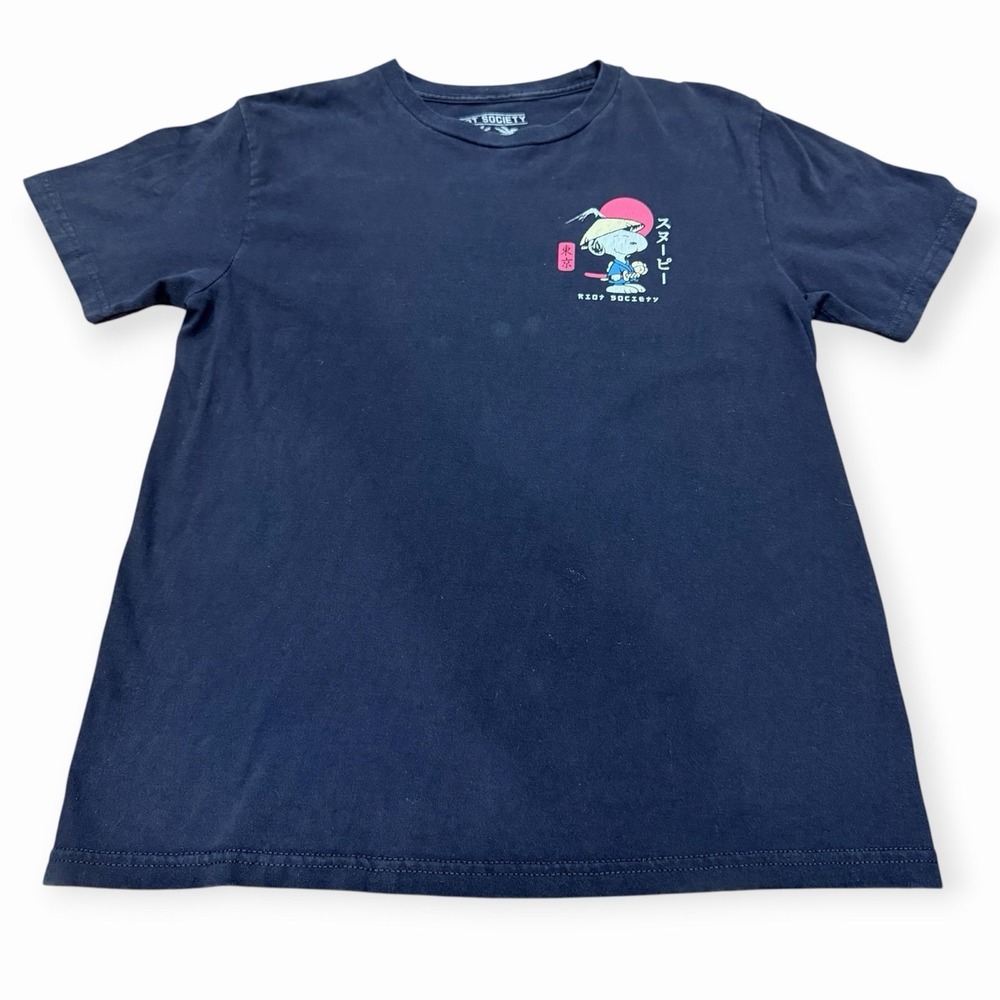 Snoopy Tokyo Japan T Shirt Peanuts Graphic Tee Navy Blue Men's Size M